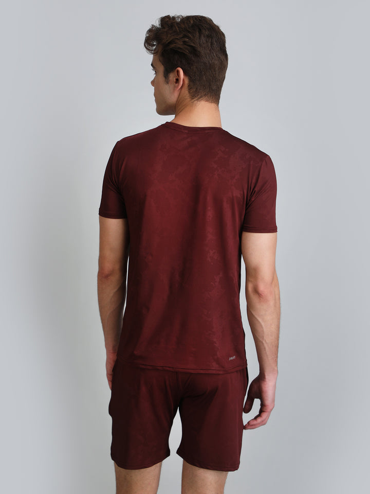 Mens SS Embossed Round Neck T-Shirts