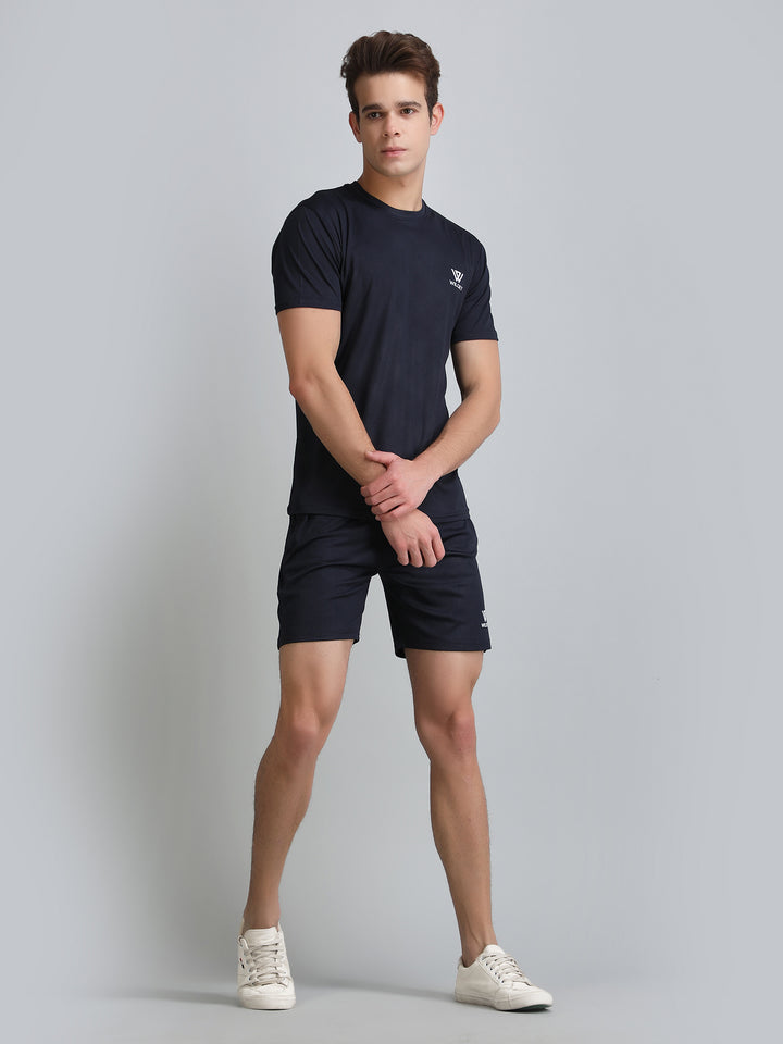 Mens Runing SS Round Neck T-Shirt & Shorts Combo Set