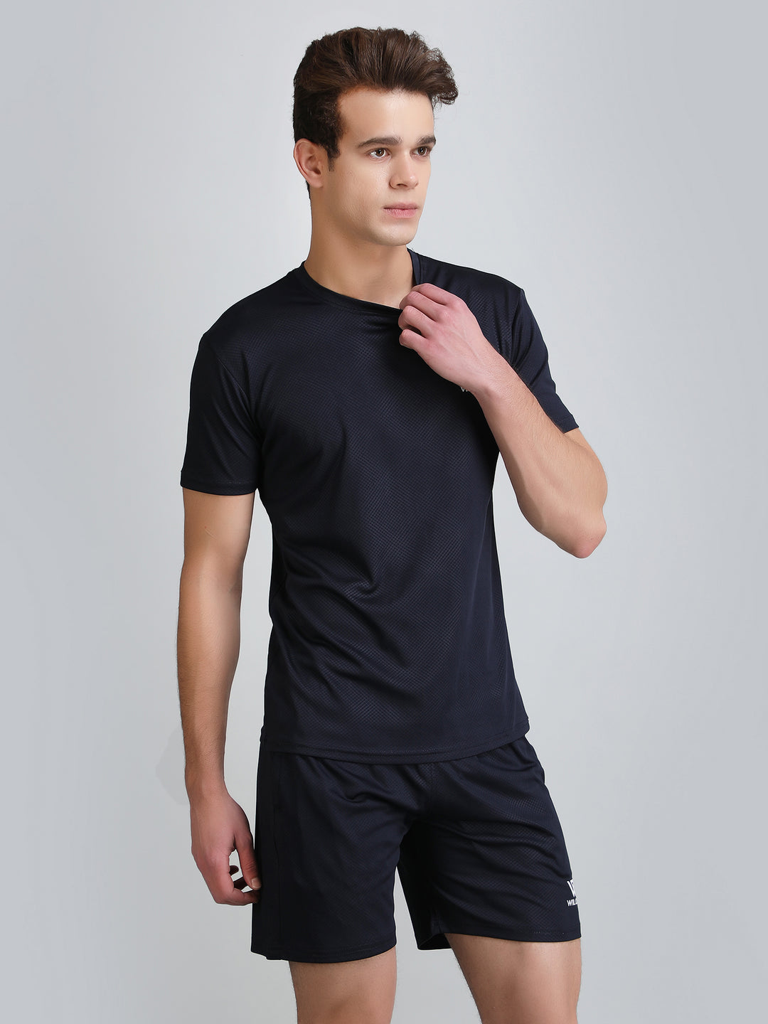 Mens SS Jacquard Round Neck T-Shirts