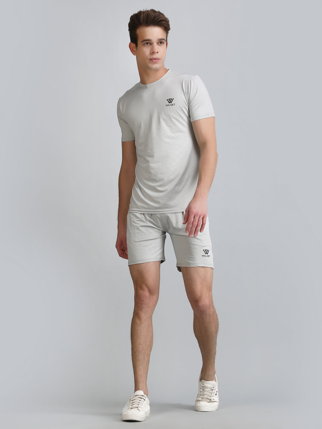 Mens Dryfit SS Round Neck T-shirt & Shorts Combo Set