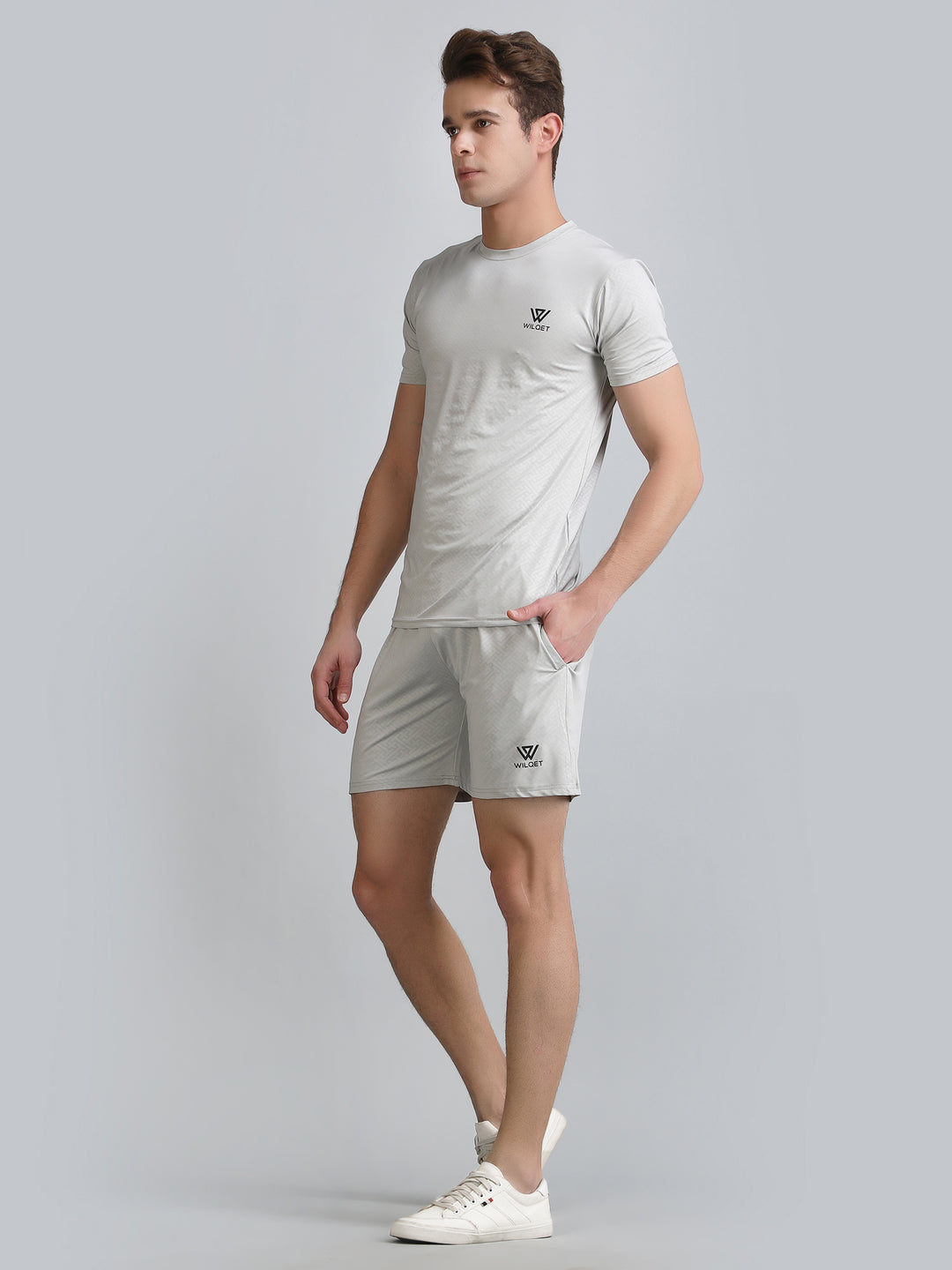 Mens Dryfit SS Round Neck T-shirt & Shorts Combo Set