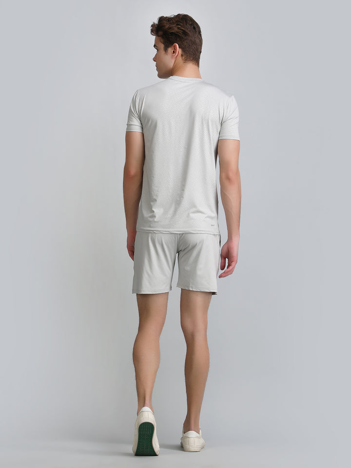 Mens Dryfit SS Round Neck T-shirt & Shorts Combo Set