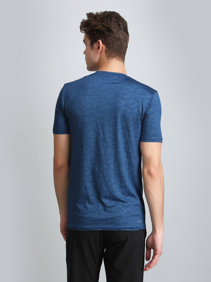 Mens Dryfit Embossed SS Round Neck T-shirt