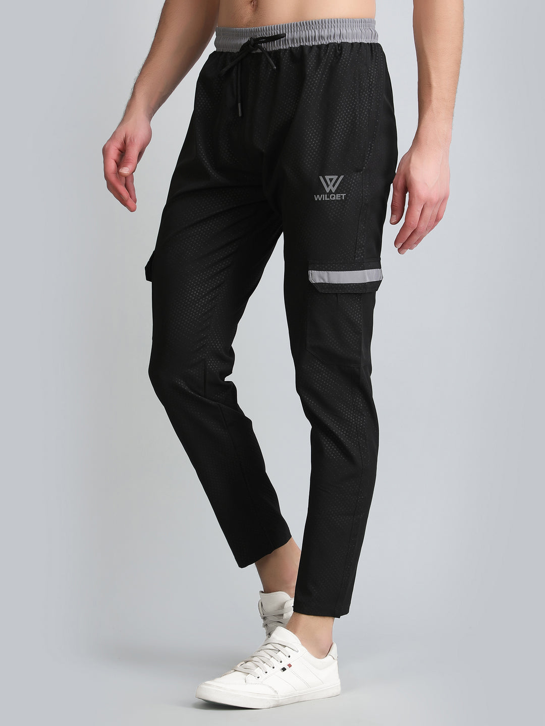 Mens Cargo Track Pants With Contrast Waistband Pkt. Flap