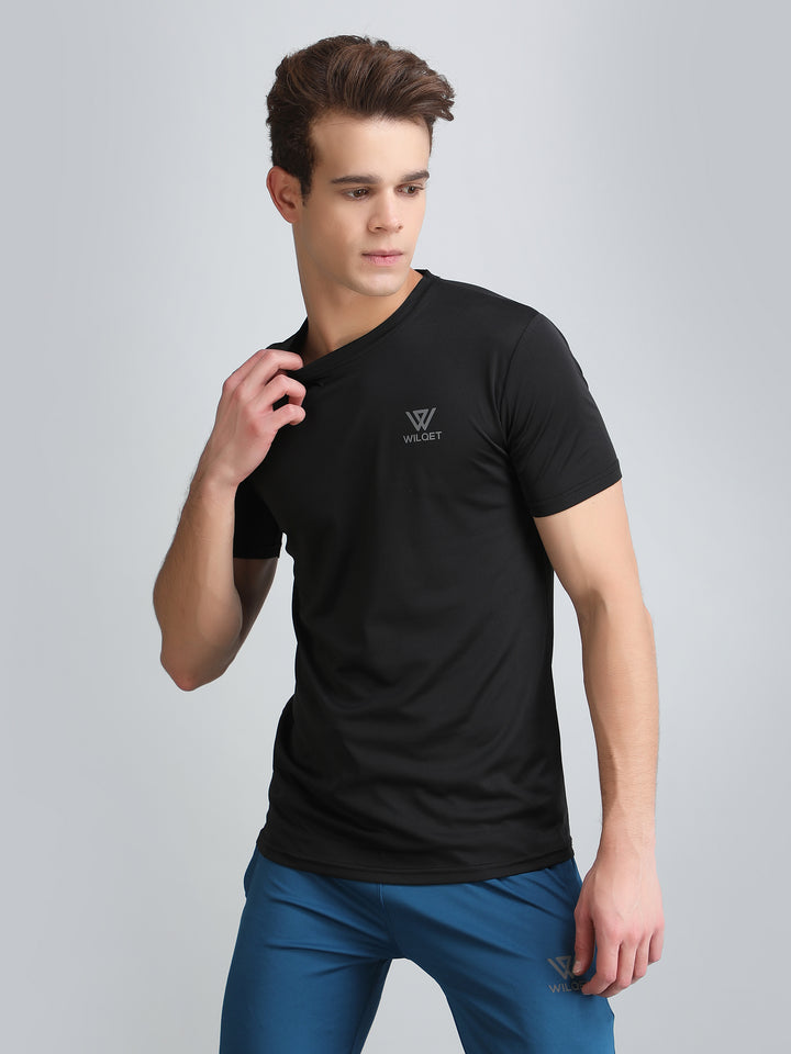 Mens Dryfit 4 Way Lycra Round Neck T-Shirt