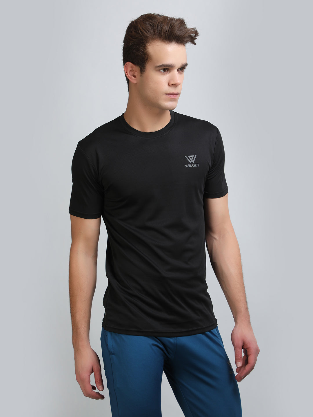 Mens Dryfit 4 Way Lycra Round Neck T-Shirt