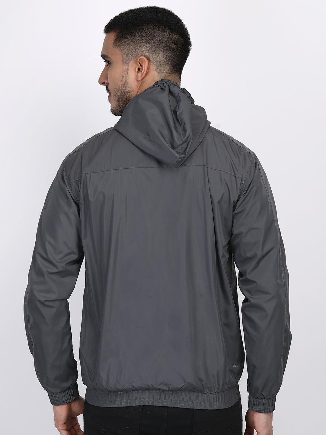 Mens Hooded Jacket Waterproof With Contrast Cord Piping