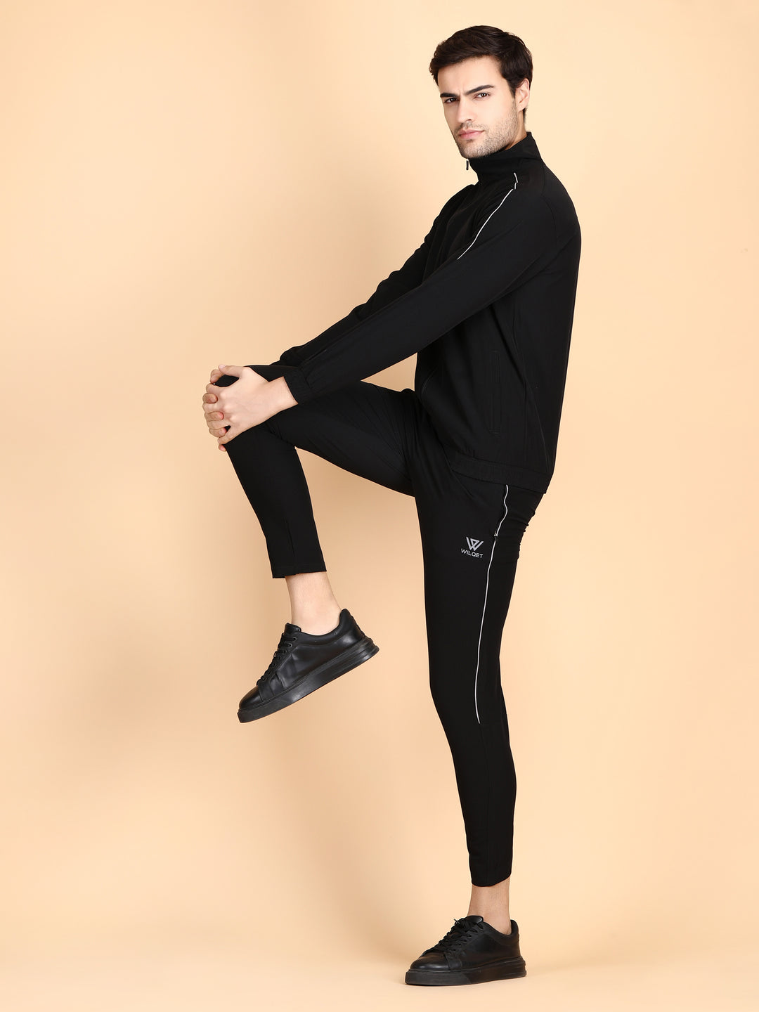 Runner Suit Mens Running Track Suit With Contrast Cord Piping- Wilqet