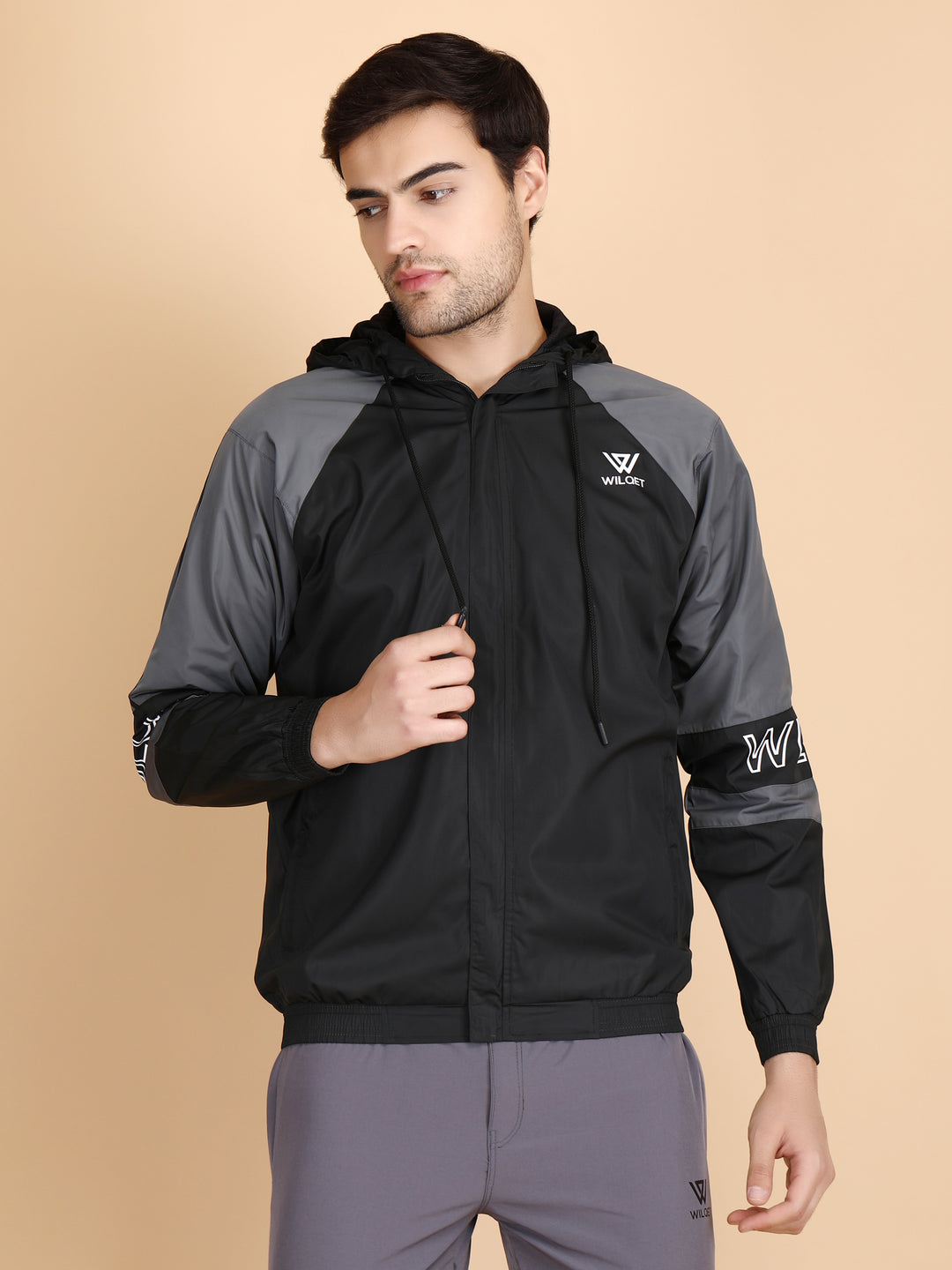 Mens Hooded Jacket Waterproof in Cut - Sew