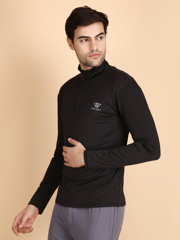 Mens Dryfit Full Sleeve T-Shirt With Zip