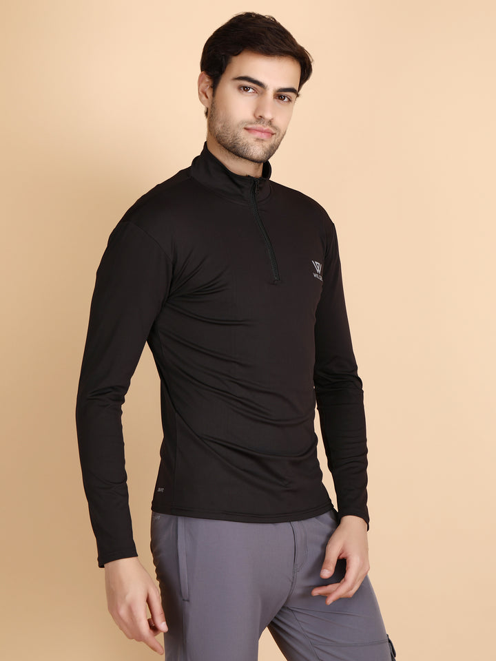 Mens Dryfit Full Sleeve T-Shirt With Zip