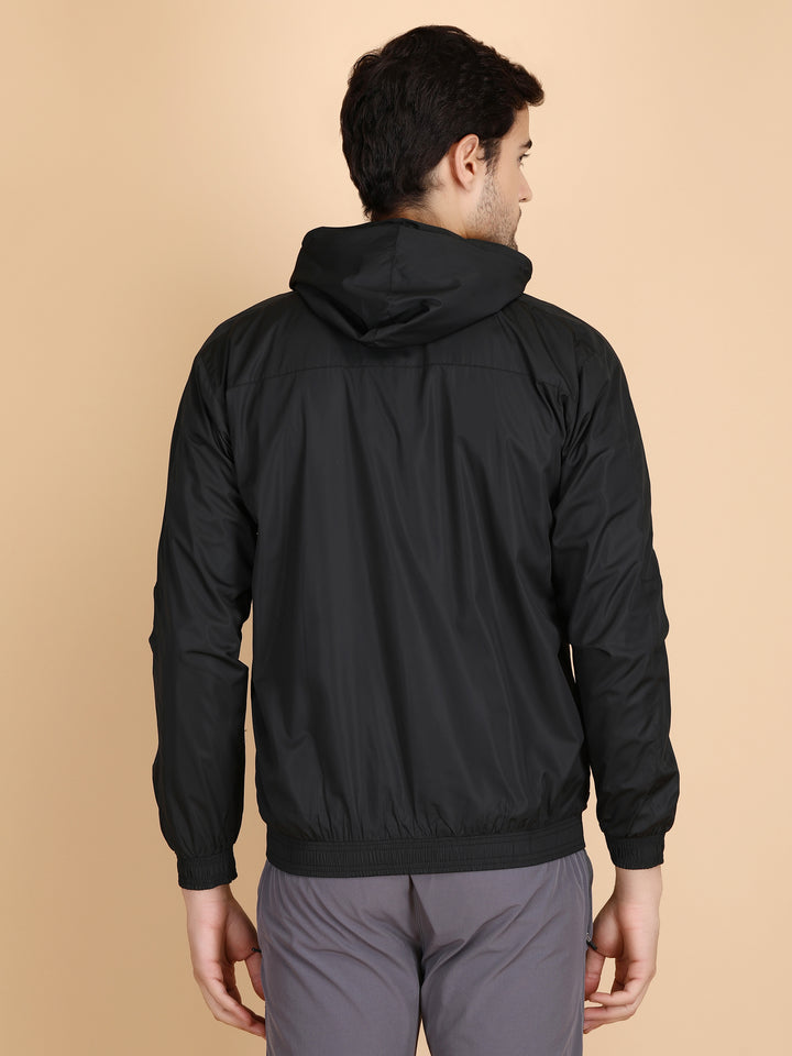 Mens Hooded Jacket With Contrast Cord Piping