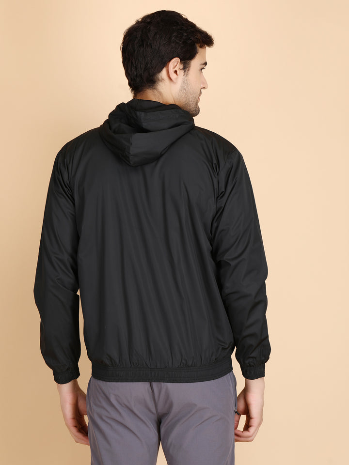 Mens Running Hooded Jacket With Full Zip Covered