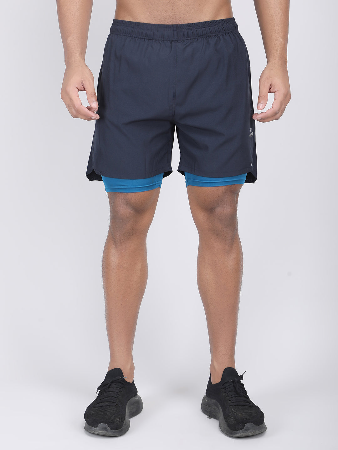 MEN'S CUT & SEW RUNNING 2IN1 SUPPORTING SHORTS WITH SWIMWEAR TIGHTY INNER