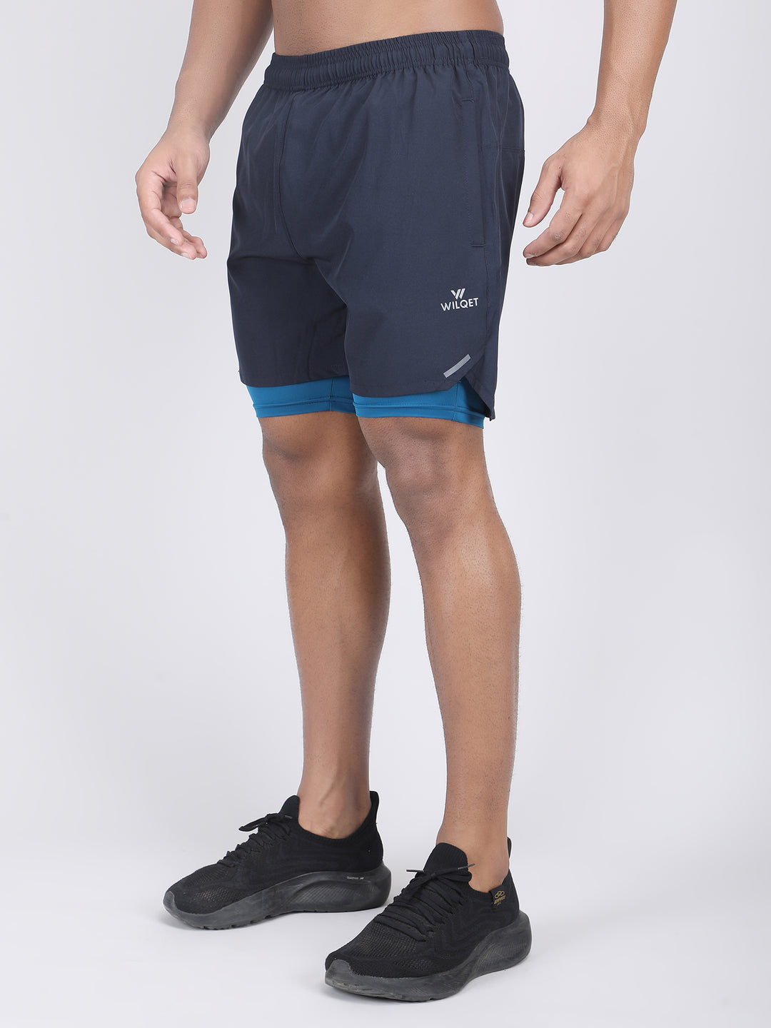 MEN'S CUT & SEW RUNNING 2IN1 SUPPORTING SHORTS WITH SWIMWEAR TIGHTY INNER