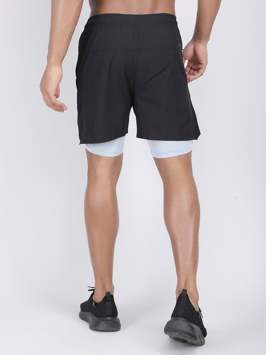 MEN'S CUT & SEW RUNNING 2IN1 SUPPORTING SHORTS WITH SWIMWEAR TIGHTY INNER