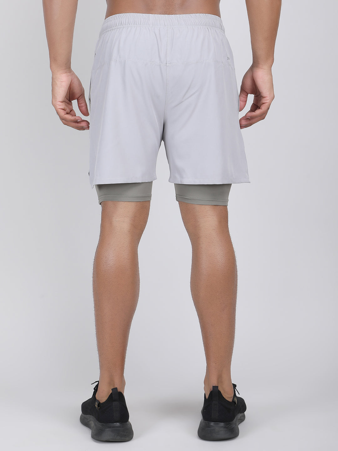 MEN'S CUT & SEW RUNNING 2IN1 SUPPORTING SHORTS WITH SWIMWEAR TIGHTY INNER