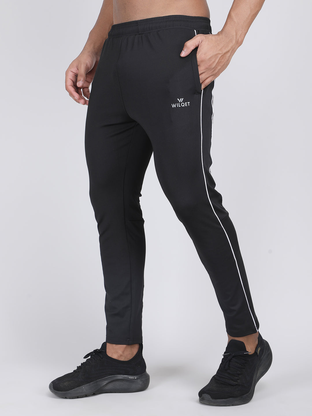 MEN'S RUNNING TRACK PANT CUT & SEW WITH STRACHABLE 4 WAY LYCRA & WITH CONTRAST CORD PIPING