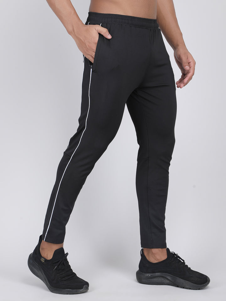 MEN'S RUNNING TRACK PANT CUT & SEW WITH STRACHABLE 4 WAY LYCRA & WITH CONTRAST CORD PIPING