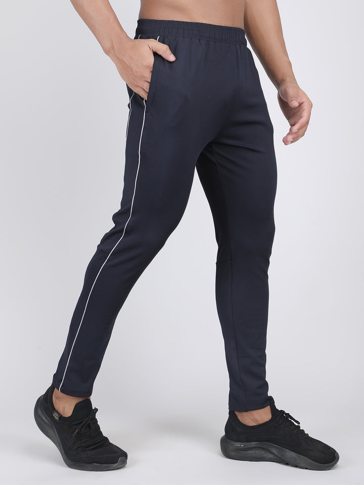 MEN'S RUNNING TRACK PANT CUT & SEW WITH STRACHABLE 4 WAY LYCRA & WITH CONTRAST CORD PIPING