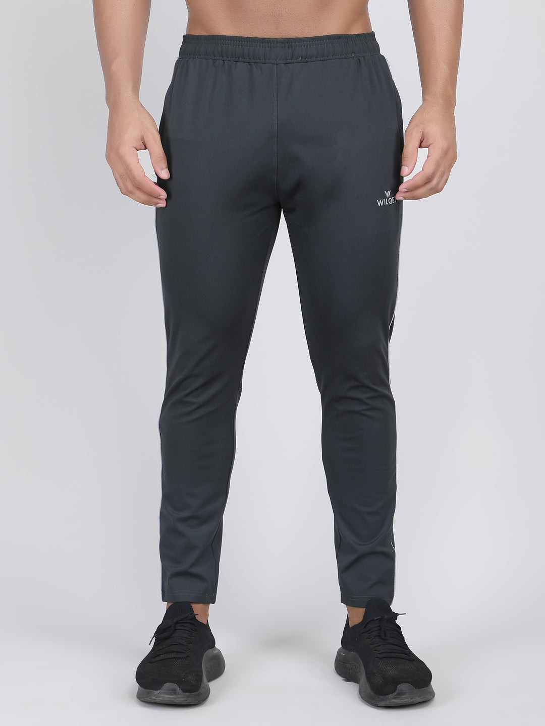 MEN'S RUNNING TRACK PANT CUT & SEW WITH STRACHABLE 4 WAY LYCRA & WITH CONTRAST CORD PIPING