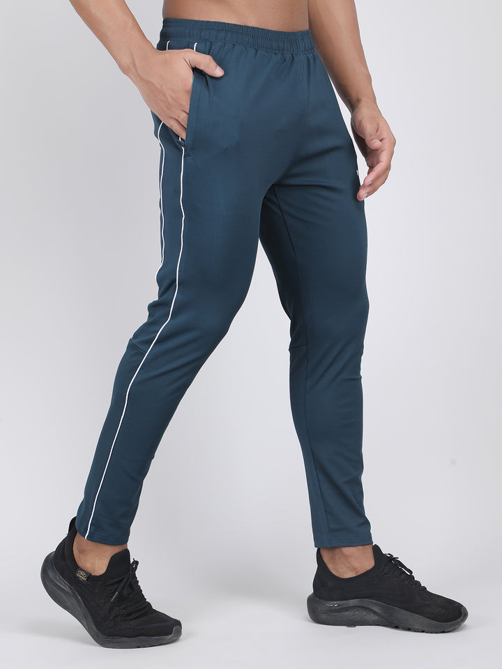 MEN'S RUNNING TRACK PANT CUT & SEW WITH STRACHABLE 4 WAY LYCRA & WITH CONTRAST CORD PIPING