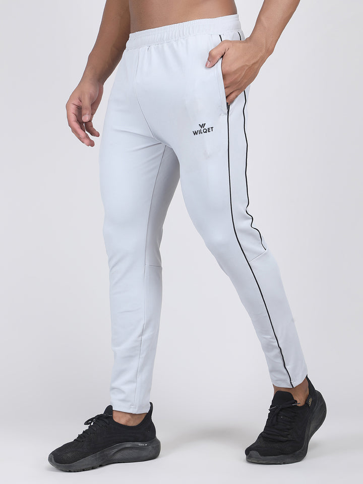 MEN'S RUNNING TRACK PANT CUT & SEW WITH STRACHABLE 4 WAY LYCRA & WITH CONTRAST CORD PIPING