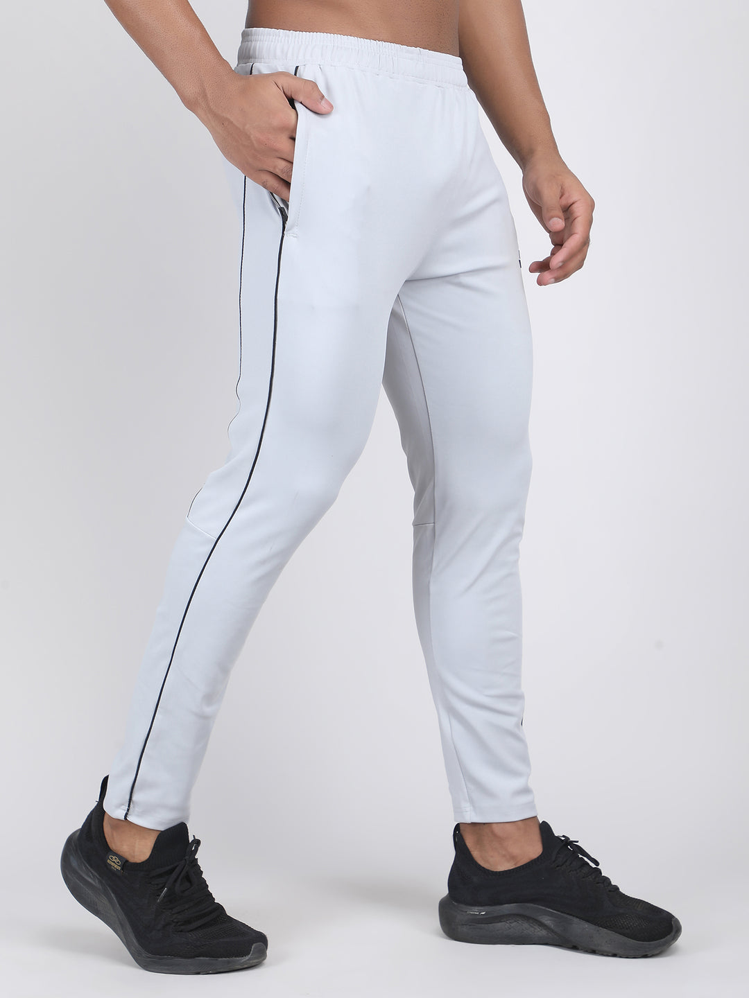 MEN'S RUNNING TRACK PANT CUT & SEW WITH STRACHABLE 4 WAY LYCRA & WITH CONTRAST CORD PIPING