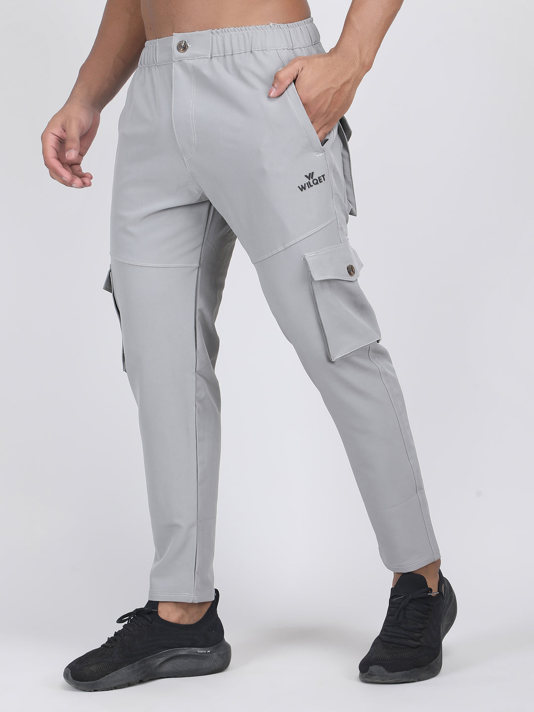 MEN'S  TRAVELS & RUNNING CARGO TRACK PANT NS TERRY WITH 6 PKT. 2 SIDE PKT. & 4 CARGO FLAP BUTTON PKT.