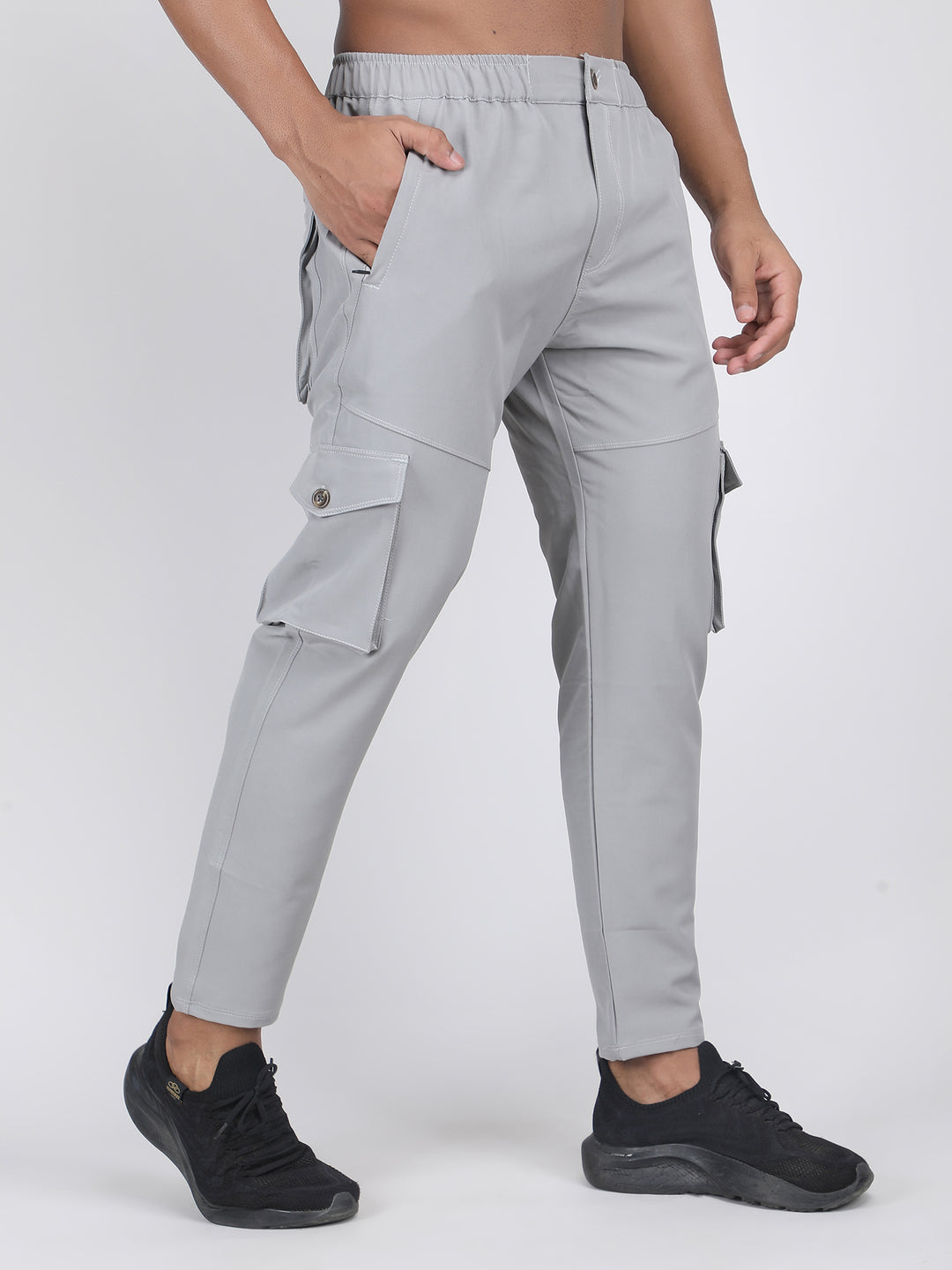 MEN'S  TRAVELS & RUNNING CARGO TRACK PANT NS TERRY WITH 6 PKT. 2 SIDE PKT. & 4 CARGO FLAP BUTTON PKT.