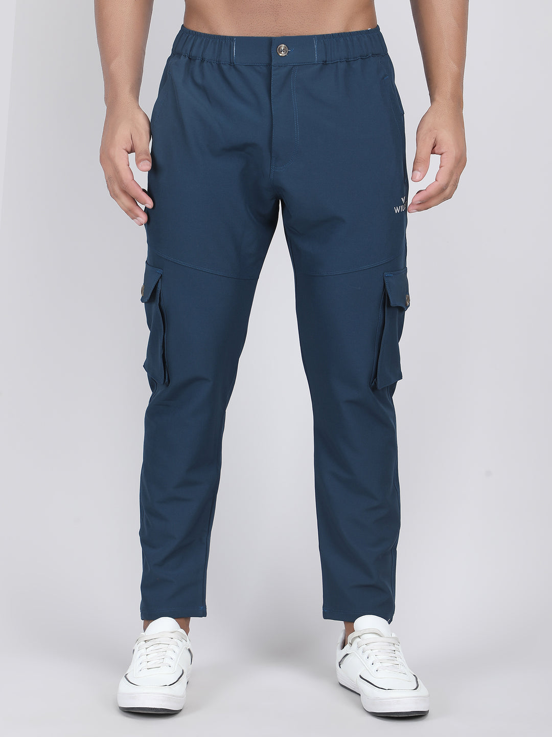 MEN'S  TRAVELS & RUNNING CARGO TRACK PANT NS TERRY WITH 6 PKT. 2 SIDE PKT. & 4 CARGO FLAP BUTTON PKT.