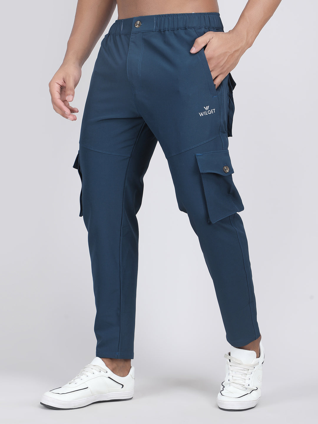 MEN'S  TRAVELS & RUNNING CARGO TRACK PANT NS TERRY WITH 6 PKT. 2 SIDE PKT. & 4 CARGO FLAP BUTTON PKT.