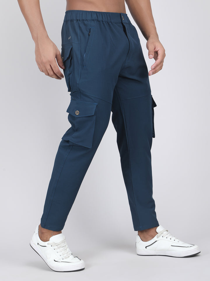 MEN'S  TRAVELS & RUNNING CARGO TRACK PANT NS TERRY WITH 6 PKT. 2 SIDE PKT. & 4 CARGO FLAP BUTTON PKT.