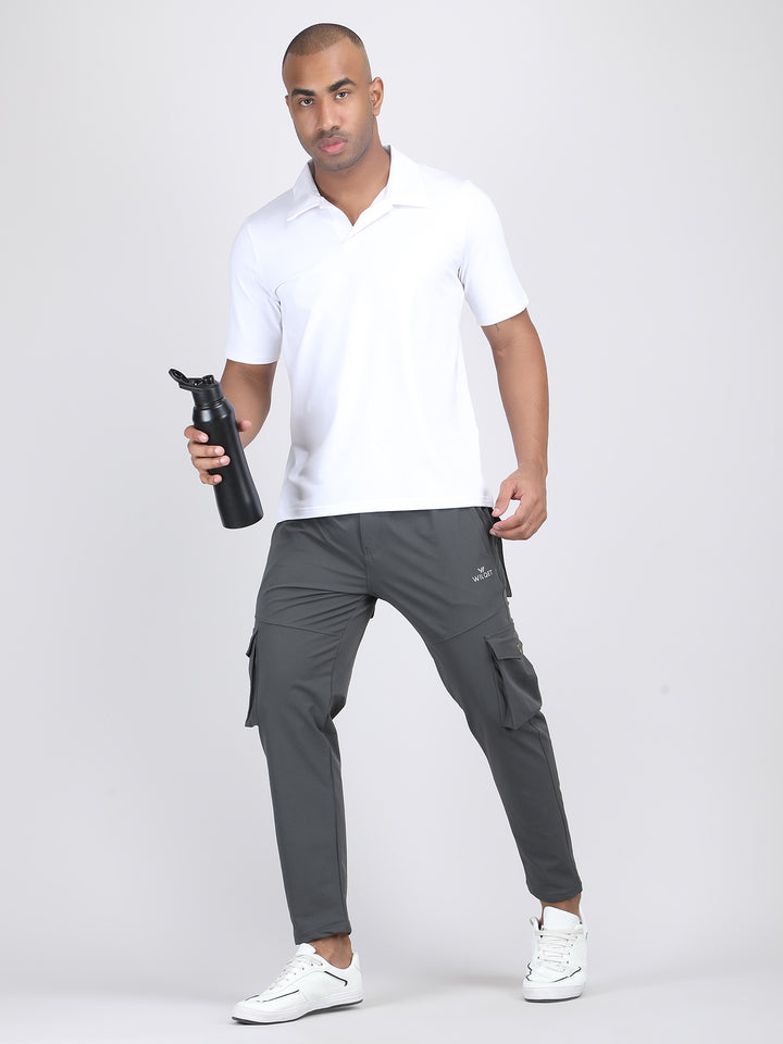 MEN'S  TRAVELS & RUNNING CARGO TRACK PANT NS TERRY WITH 6 PKT. 2 SIDE PKT. & 4 CARGO FLAP BUTTON PKT.