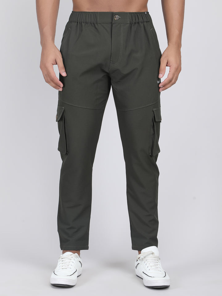 MEN'S  TRAVELS & RUNNING CARGO TRACK PANT NS TERRY WITH 6 PKT. 2 SIDE PKT. & 4 CARGO FLAP BUTTON PKT.