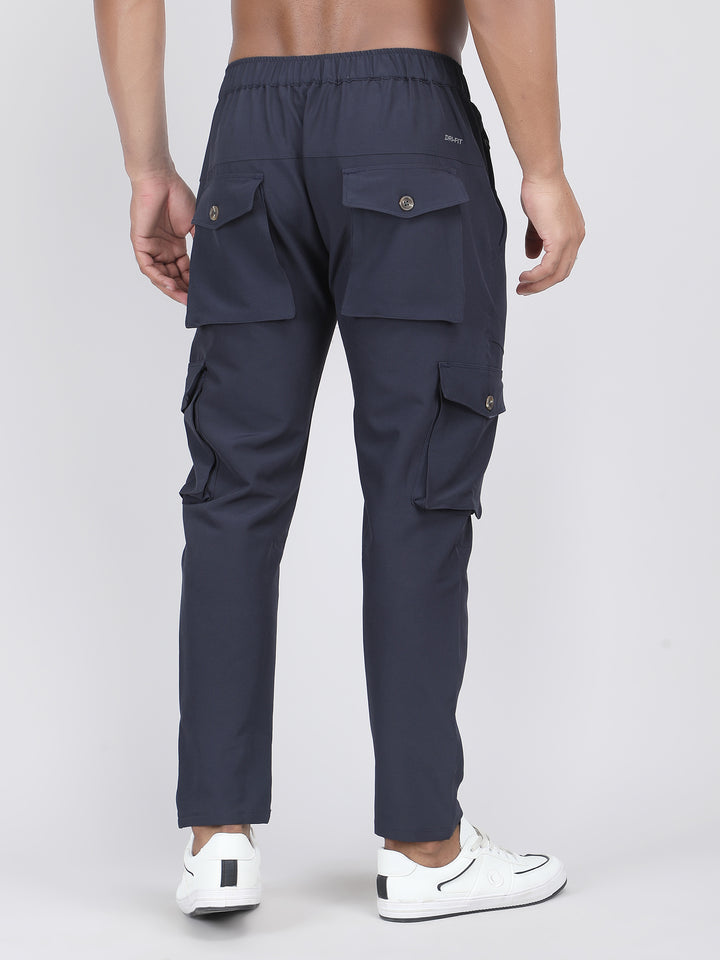 MEN'S  TRAVELS & RUNNING CARGO TRACK PANT NS TERRY WITH 6 PKT. 2 SIDE PKT. & 4 CARGO FLAP BUTTON PKT.