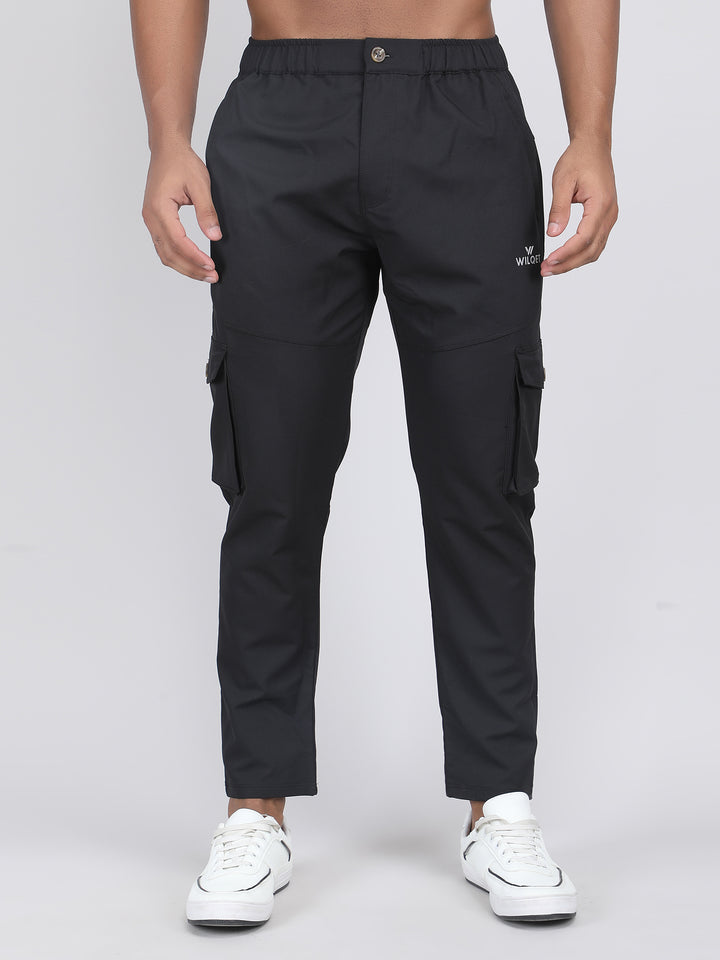 MEN'S  TRAVELS & RUNNING CARGO TRACK PANT NS TERRY WITH 6 PKT. 2 SIDE PKT. & 4 CARGO FLAP BUTTON PKT.