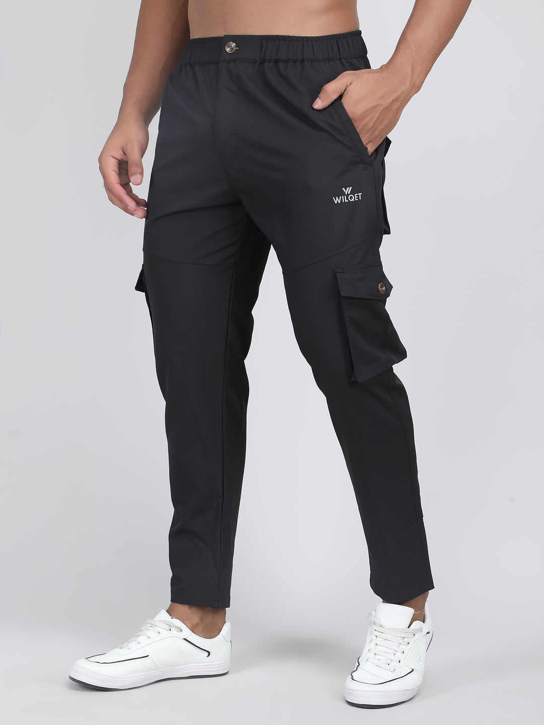 MEN'S  TRAVELS & RUNNING CARGO TRACK PANT NS TERRY WITH 6 PKT. 2 SIDE PKT. & 4 CARGO FLAP BUTTON PKT.