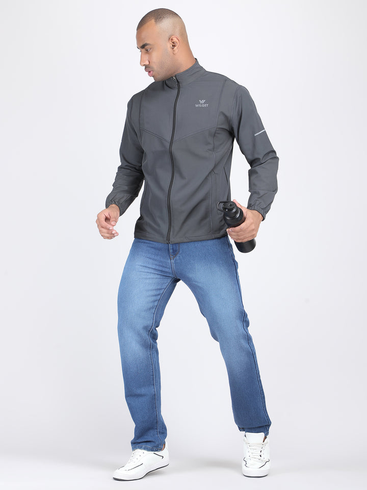 MEN'S SPORTS RUNNING JACKET NS TERRY WITH SUPPORTING 0/MESH INNER FABRIC