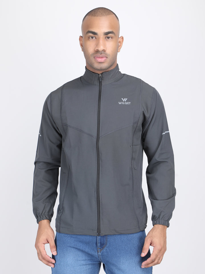 MEN'S SPORTS RUNNING JACKET NS TERRY WITH SUPPORTING 0/MESH INNER FABRIC