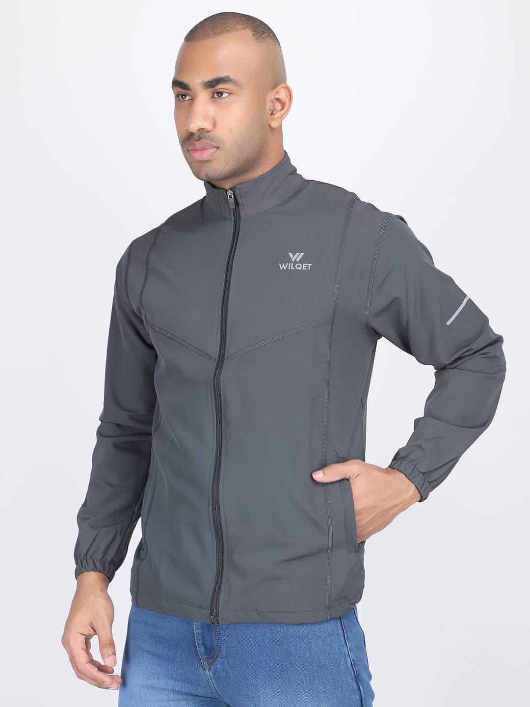 MEN'S SPORTS RUNNING JACKET NS TERRY WITH SUPPORTING 0/MESH INNER FABRIC