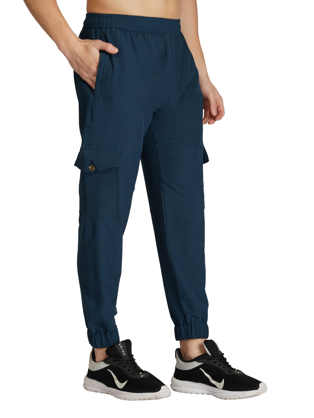 MEN'S TRAVELLING CARGO TRACK PANT WITH 2 SIDE PKT. & 2 AIR FLAP BUTTON PKT.