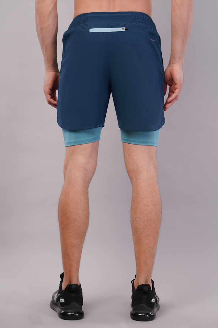 Wilqet Men's Running 2in1 Supporting Shorts with Back Mobile Pkt. & Swimwear Tighty Inner