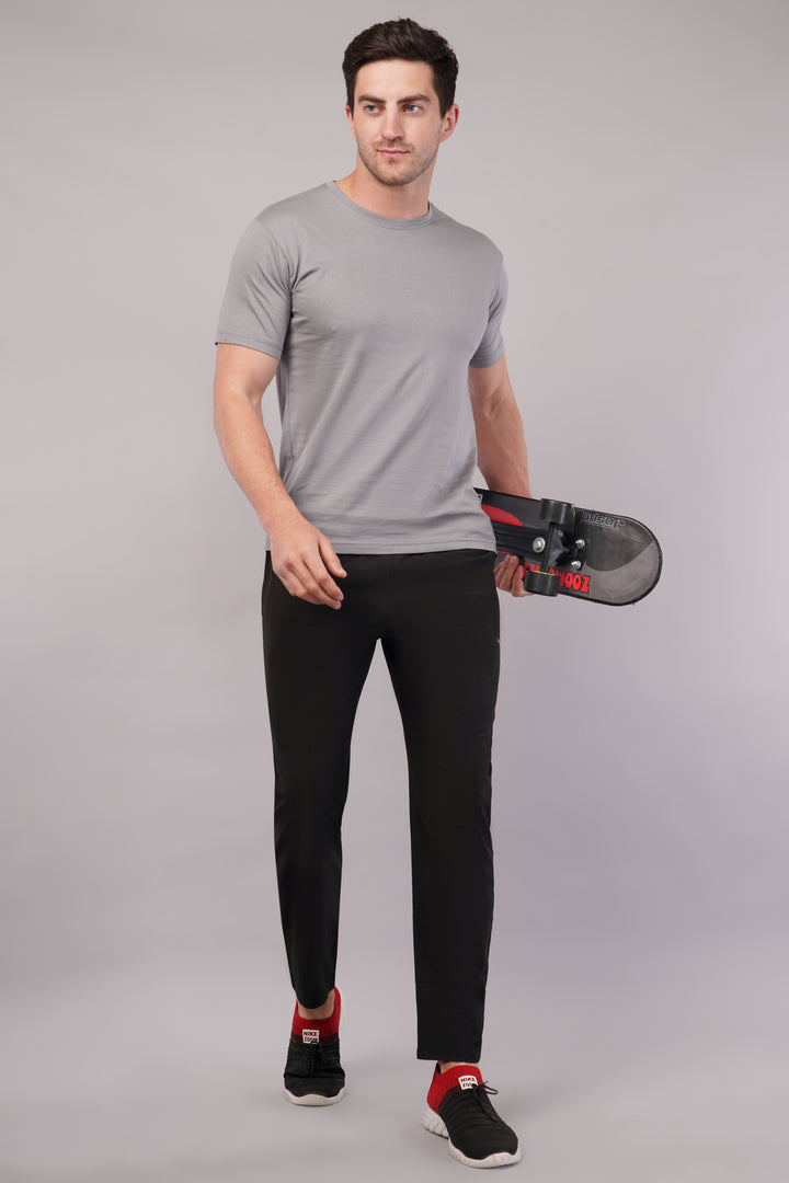 Men's Dryfit Running Sports Track Pant in NS Lycra Pro with 2 Zipped Side Pockets.