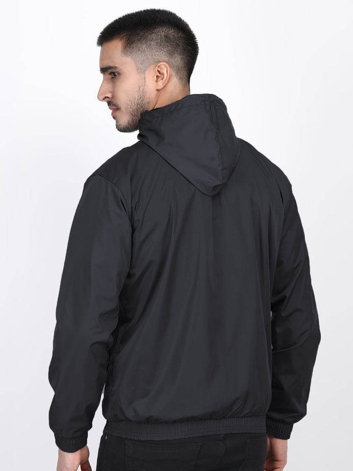 Mens Hooded Jacket Waterproof in Reflect Patti