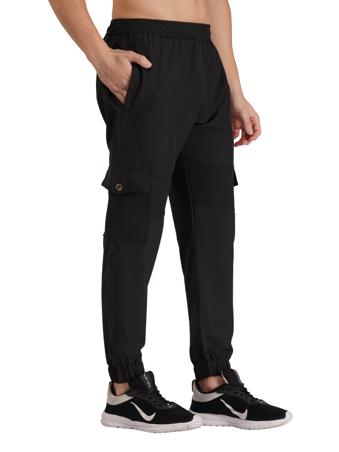 MEN'S TRAVELLING CARGO TRACK PANT WITH 2 SIDE PKT. & 2 AIR FLAP BUTTON PKT.