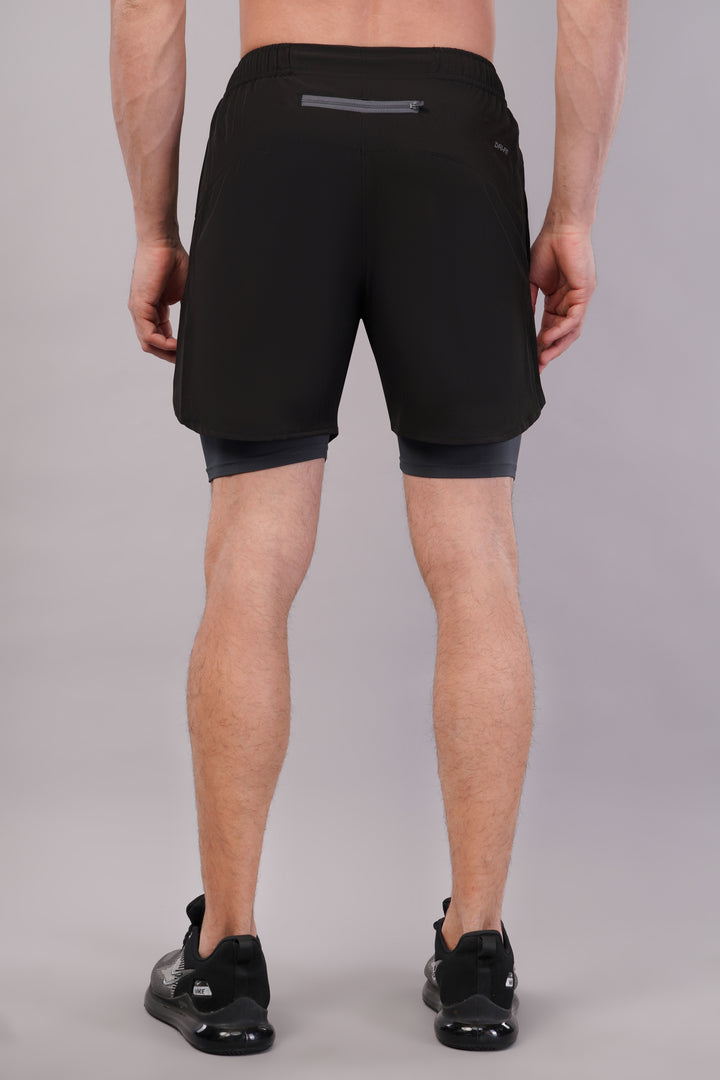 Wilqet Men's Running 2in1 Supporting Shorts with Back Mobile Pkt. & Swimwear Tighty Inner