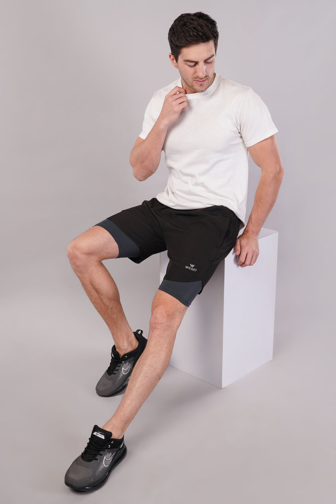 Wilqet Men's Running 2in1 Supporting Shorts with Back Mobile Pkt. & Swimwear Tighty Inner