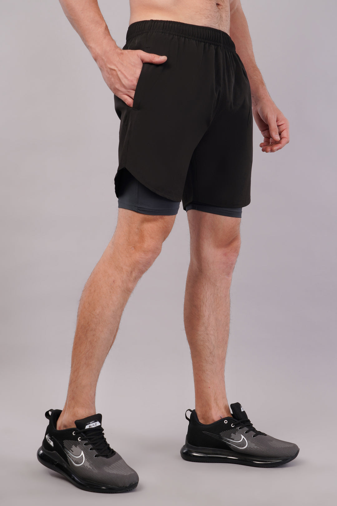 Wilqet Men's Running 2in1 Supporting Shorts with Back Mobile Pkt. & Swimwear Tighty Inner