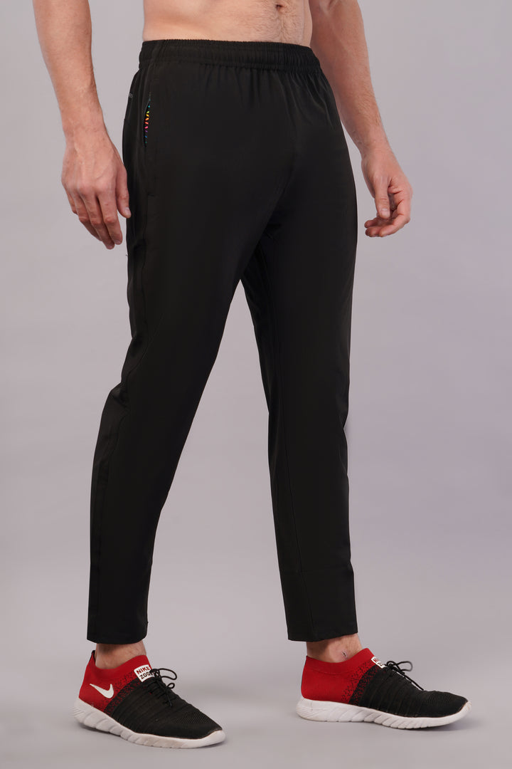 Men's Dryfit Running Sports Track Pant in NS Lycra Pro with 2 Zipped Side Pockets.